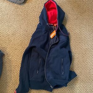 SuperDry Zip Up Hooded Sweatshirt Size M